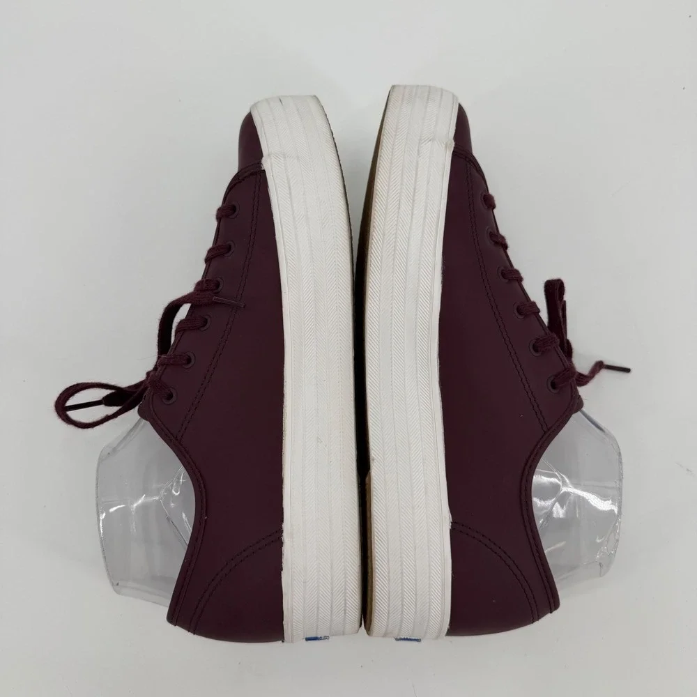 Keds Triple Kick Burgundy Leather Platform Sneakers Womens 9